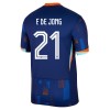 Original Fußballtrikot Niederlande F. De Jong 21 Auswärtstrikot EURO 2024 Für Herren